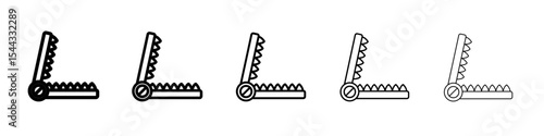 Metal trap icon black and white vector sign