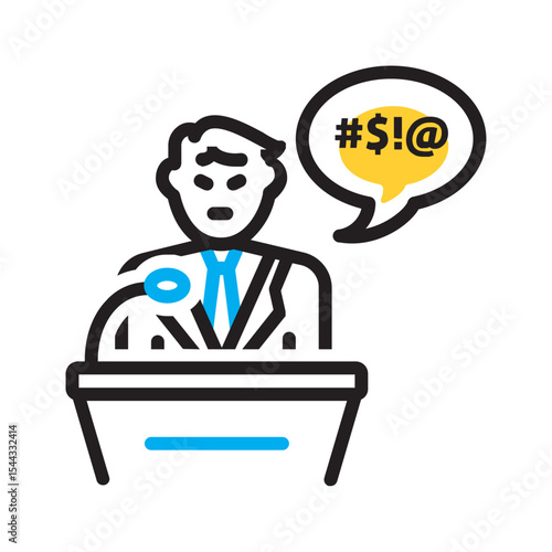 Vector multi color icon for Hate speech