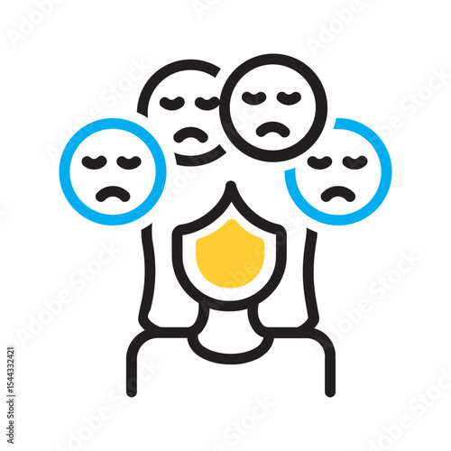 Vector multi color icon for Negativity