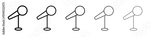 Microphone icon black and white vector sign