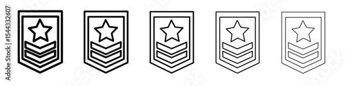 Military Rank icon black and white vector sign