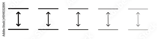 Minimum ceiling heights icon black and white vector sign