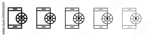 Mobile casino icon black and white vector sign