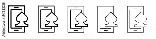 Mobile casino icon black and white vector sign