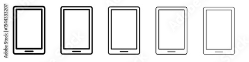 Mobile icon black and white vector sign