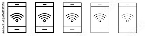 Mobile Internet icon black and white vector sign