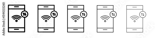Mobile Internet icon black and white vector sign