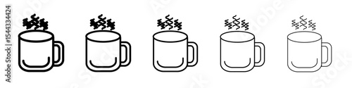 Mug icon black and white vector sign