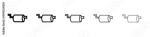 Muffler icon black and white vector sign