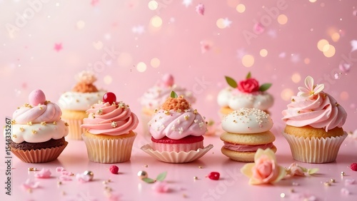 Cute flower and cake background