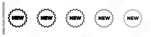 New symbol icon black and white vector sign