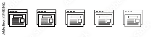 News Feed icon black and white vector sign