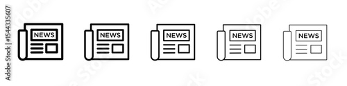 Newspaper icon black and white vector sign