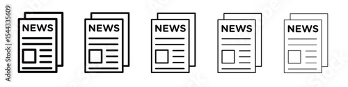 Newspaper icon black and white vector sign