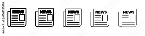 Newspaper icon black and white vector sign