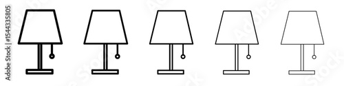 Night Bedside Lamp icon black and white vector sign