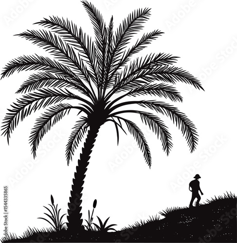 silhouette of a palm tree