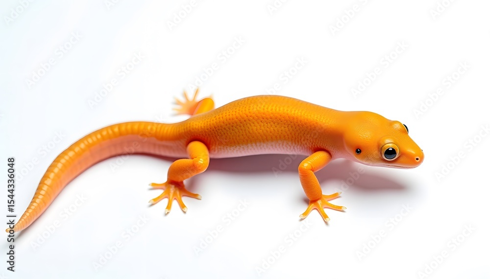 Fototapeta premium Exotischer Salamander mit leuchtenden Farben auf weißem Hintergrund 