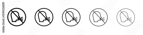 No Cough icon black and white vector sign