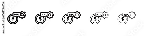 NPL icon black and white vector sign