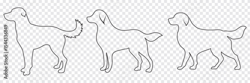 Dog Silhouettes icon set, Dog breeds, veterinary, dog walking, pet sitting logo inspiration. Dog show, competition, pet store, guide dog. Variety Silhouettes Dog Design. EPS 10