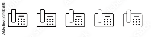 Office Phone icon black and white vector sign