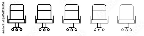 Office chair icon black and white vector sign