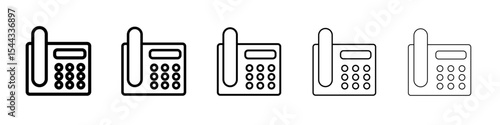 Office Phone icon black and white vector sign