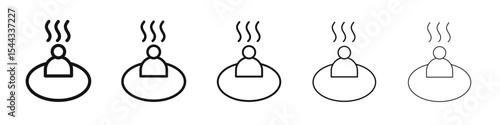 Onsen icon black and white vector sign
