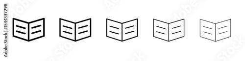Open Book icon black and white vector sign