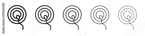 ovule being fertilized by sperm icon black and white vector sign