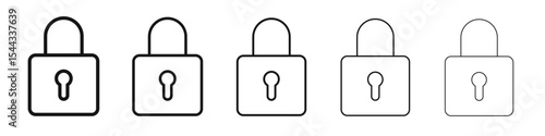 Padlock icon black and white vector sign