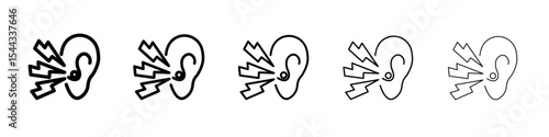 Otitis icon black and white vector sign