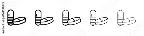 Painkiller pills icon black and white vector sign