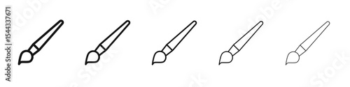 Paint brush icon black and white vector sign