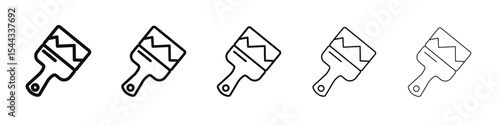 Paint brush icon black and white vector sign