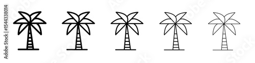 Palm tree icon black and white vector sign