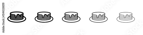 pancakes icon black and white vector sign