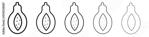 Papaya icon black and white vector sign