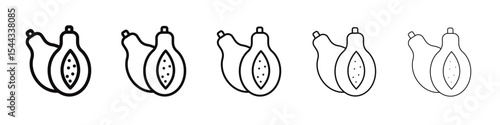 Papaya icon black and white vector sign