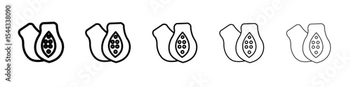 Papaya icon black and white vector sign