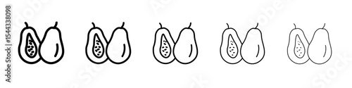 Papaya icon black and white vector sign
