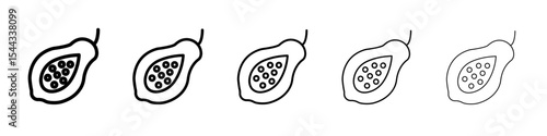 Papaya icon black and white vector sign