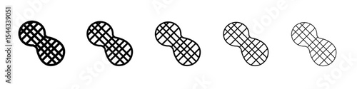 Peanut icon black and white vector sign