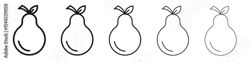 Pear icon black and white vector sign
