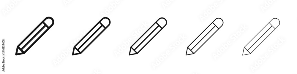 Obraz premium Pencil icon black and white vector sign