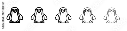 Penguin icon black and white vector sign