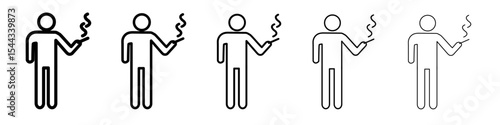 Person smoking icon black and white vector sign
