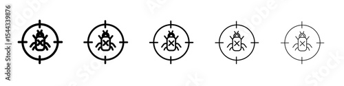 Pest control icon black and white vector sign