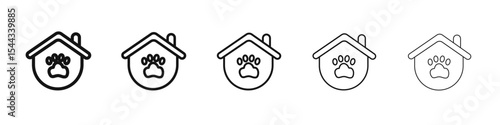 Pet house icon black and white vector sign